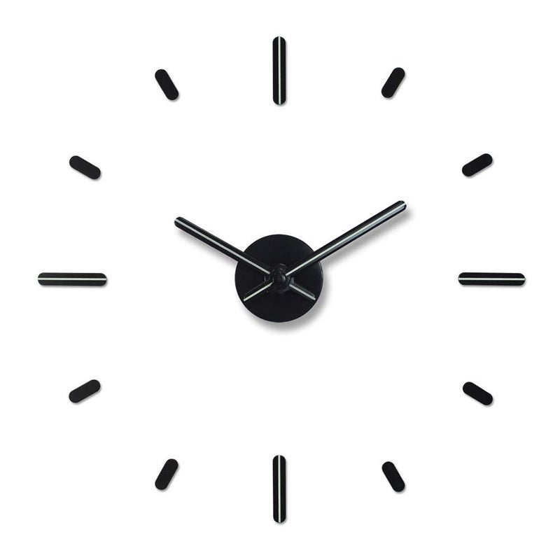 Presentime & Co Large Frameless DIY Wall Clock for Modern Home/Office Decoration, Silent no Ticking, Night Glow. Wall DÃ©cor for Living Room, Dining Room, Kitchen, Bedroom, Class Room, Office Space. - Image 1